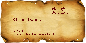 Kling Dános névjegykártya